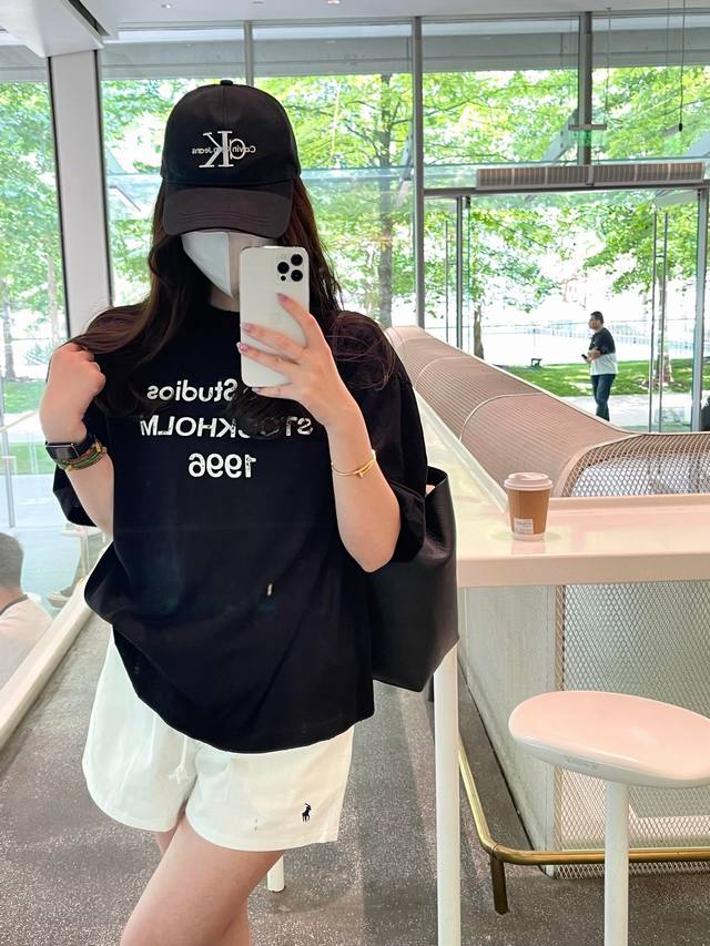 Acne Studios25 new love letter couple short-sleeved T! Loose version! Made of 32