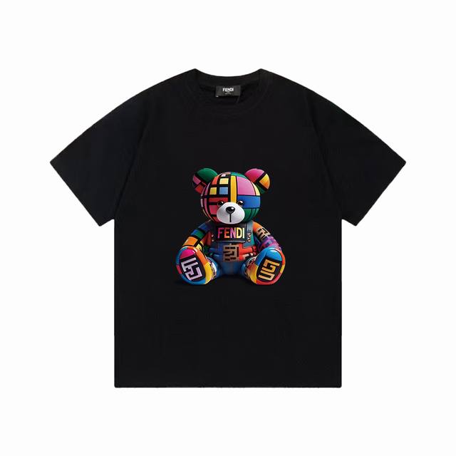 Style number: Fd06 Fendi Teddy bear print letters versatile short-sleeved T-shi