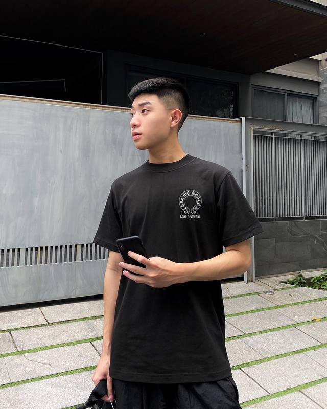 Chrome Hearts Chrome Hearts horseshoe couple short sleeves are made of 260g cust