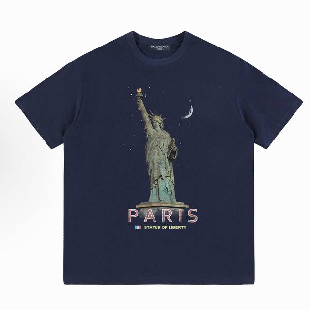 BalenciagaBalenciaga Statue of Liberty letter print short sleeves loose version