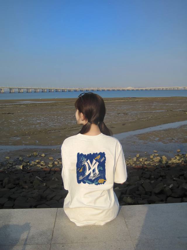 Mlb-Ny Korean new graffiti couple short-sleeved T-shirt product parameters 260g