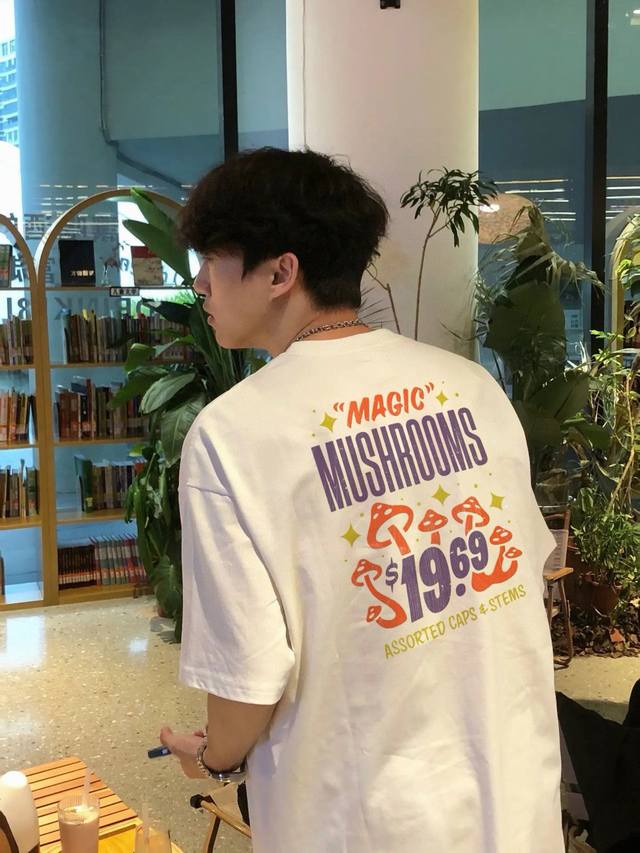 The North Face Summer Anime Mushroom Couple Short-sleeved T-shirt Hot recommenda