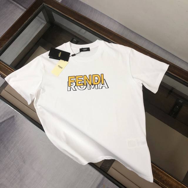 Style: Fd01 Fendi Fendi's new summer round neck short-sleeved T-shirt! 260G dou
