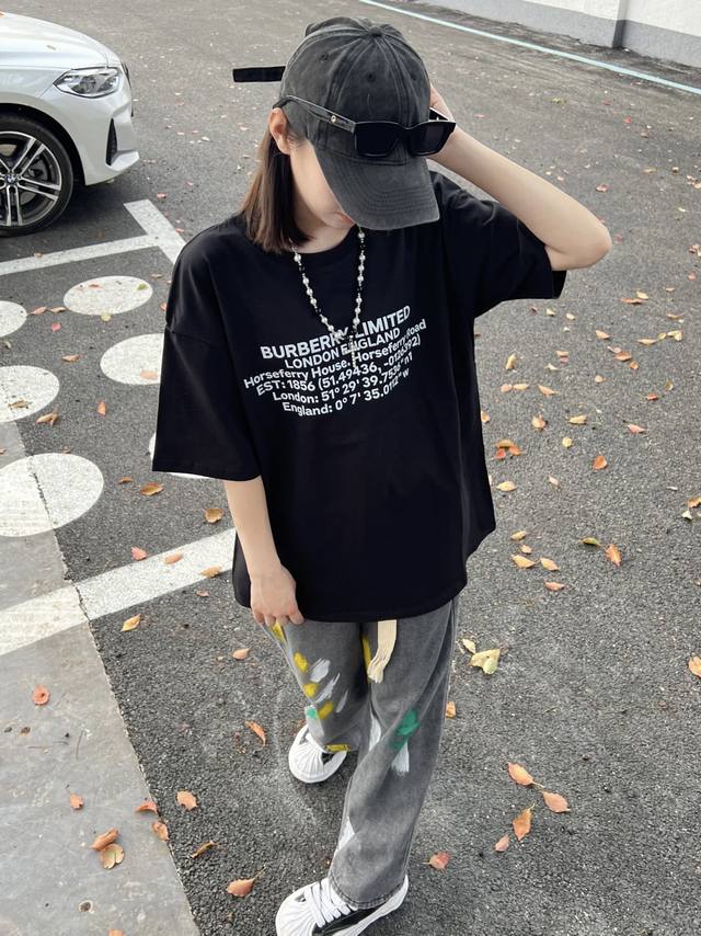 New model number: Ld87 Summer Ldurlderry Burberry letter slogan T-shirt Burberr
