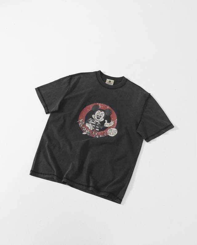 See The Mirage T-Shirt Mickey Mouse spoof cartoon cracked print reverse stitchin