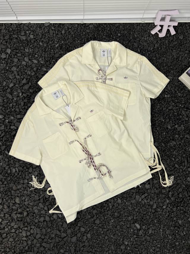 Adidas Originals X Clot co-branded butterfly button short-sleeved shirt Get Song