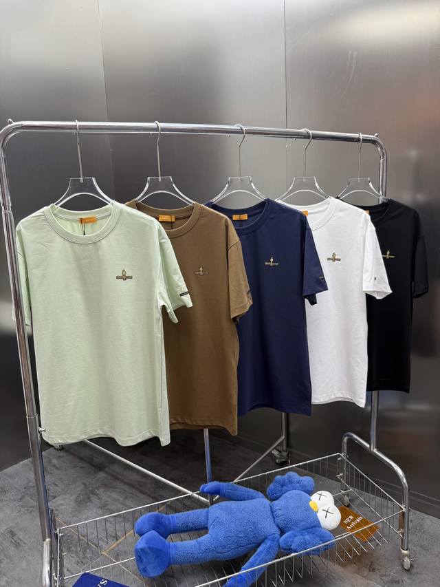 Biyinlefen 2025 Summer Men's Ice Comfort Cotton Short Sleeve T-shirt Size: Smlxl