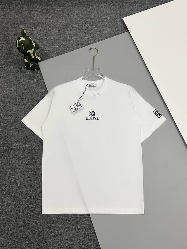 High Quality] Loewe chest embroidered logo and cuffs plus back embroidery, exqui