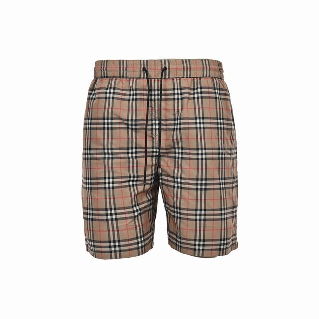 Top version Burberry classic plaid beach shorts Fabric: 100% polyester fiber, so