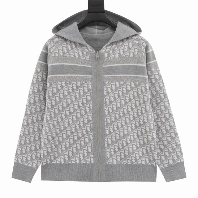 Dior 23Fw Oblique jacquard knitted cashmere double-sided coat A super thick coat