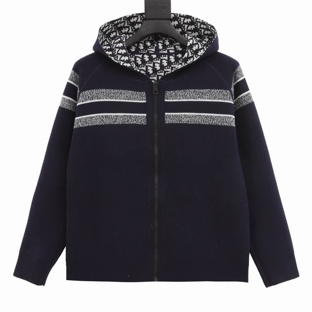 Dior 23Fw Oblique jacquard knitted cashmere double-sided coat A super thick coat
