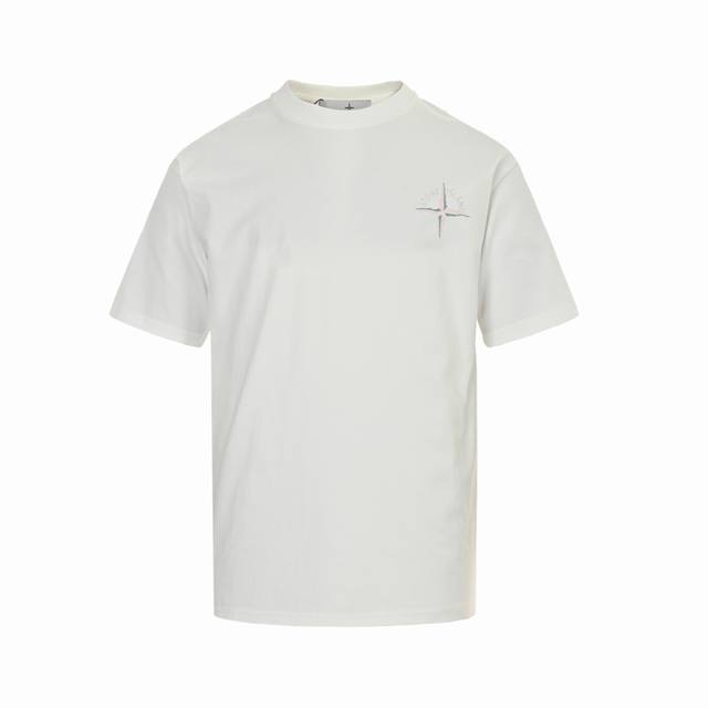 Stone Island 25Ss front and back logo printed short sleeves The fabric is made o