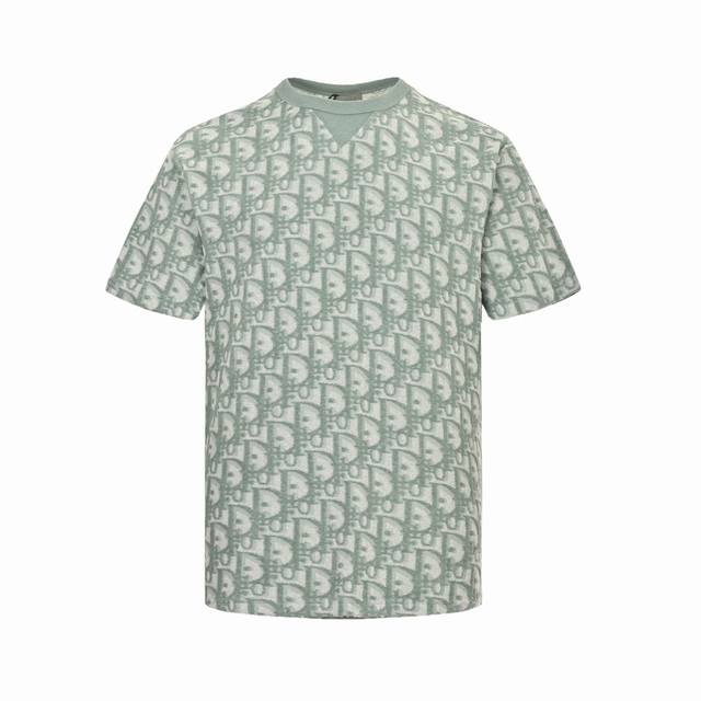 Dior 24Ss full print old flower jacquard terry short sleeves Cd 24Ss terry cotto