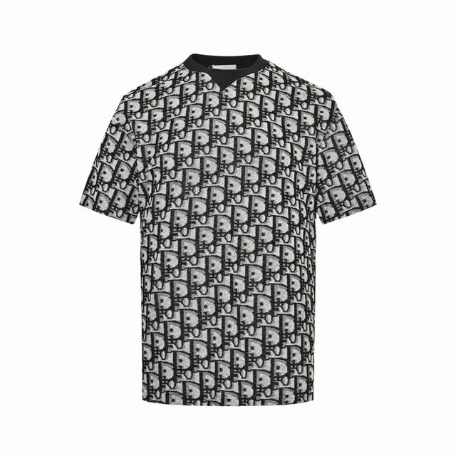 Dior 25Ss full-printed Cd old flower jacquard towel short sleeves was originally
