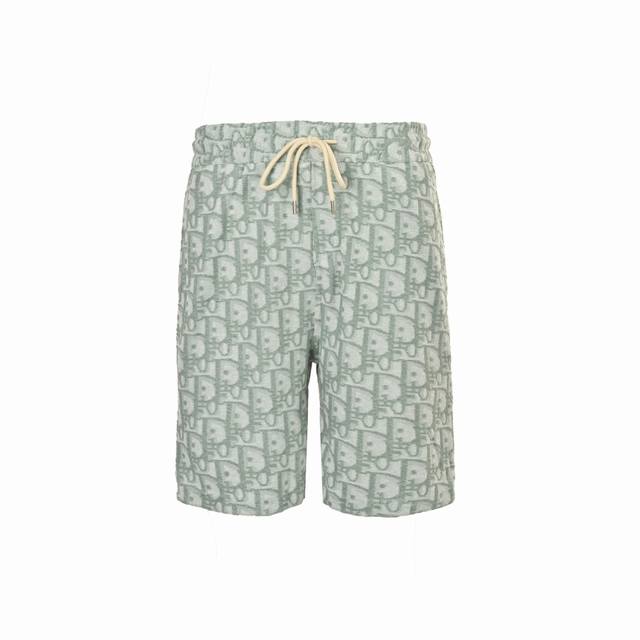 Dior 25Ss full-printed Cd old flower jacquard towel shorts The same towel fleece