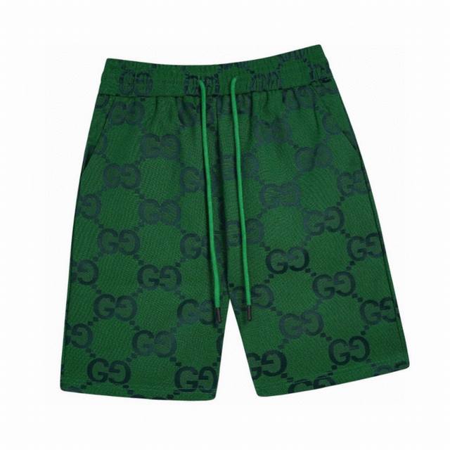 Gucci Summer new style, full print jacquard casual shorts, double G monogram has
