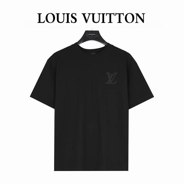 Louis Vuitton 25Ss dark pattern large logo tatami embroidery short-sleeved T-shi