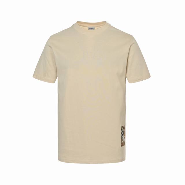 Burberry Burberry 25Ss Checked Horse Patch Short Sleeves Made of plain cotton fa