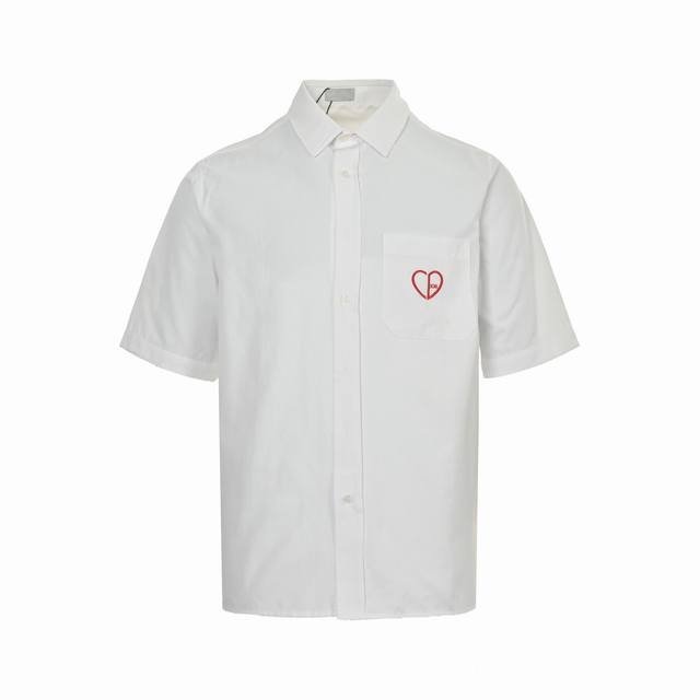Dior 24Ss Valentine's Day limited love embroidered short-sleeved shirt This shir
