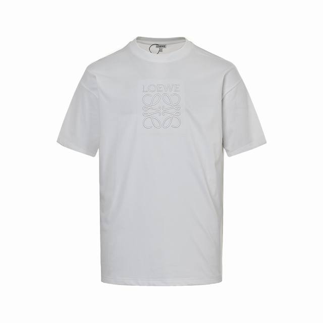 Loewe 25Ss dark pattern embroidered logo short sleeves 26s fine cotton tight pla