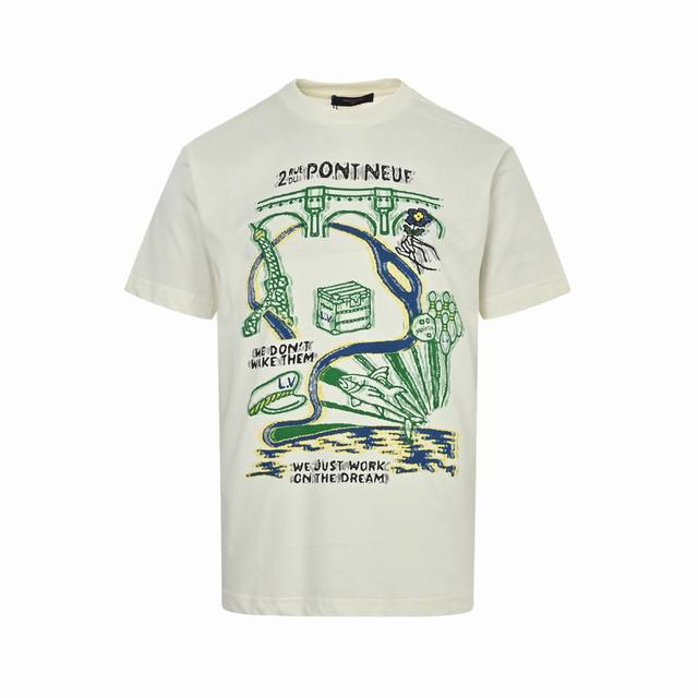 Louis Vuitton 25Ss multi-element printed short sleeves It is woven with fine yar
