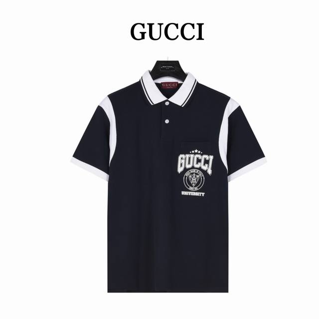 Gucci Gucci Sailing Series College Style Shoulder Sleeves Short Sleeve Polo Shir
