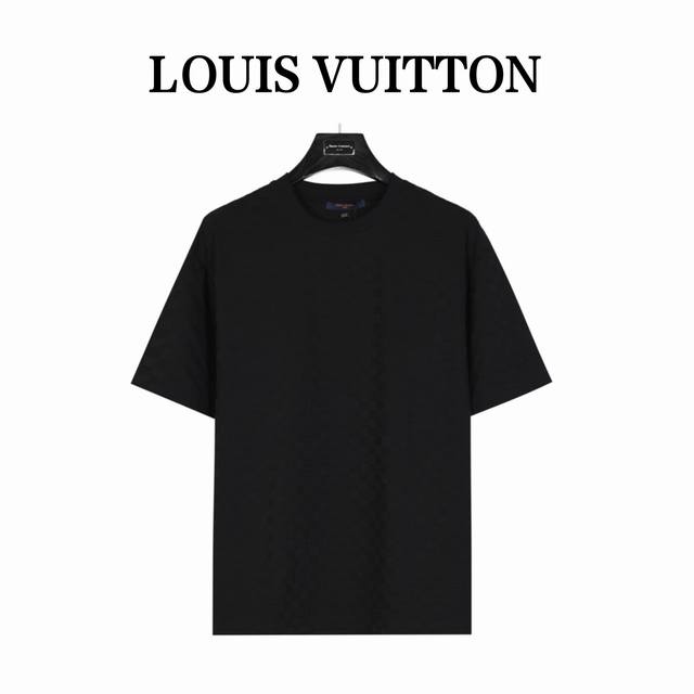 Louisvuitton Louis Vuitton Lvlogo checkerboard flocked short-sleeved T-shirt Dif