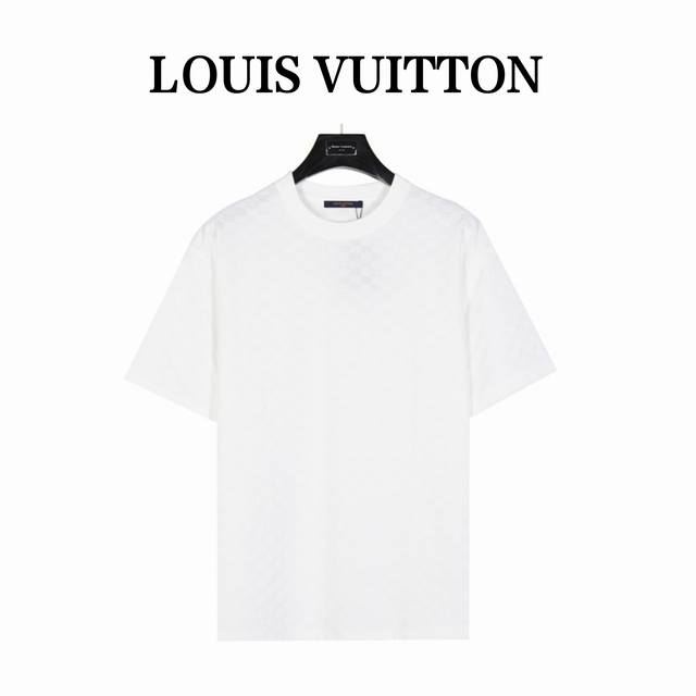 Louisvuitton Louis Vuitton Lvlogo checkerboard flocked short-sleeved T-shirt Dif