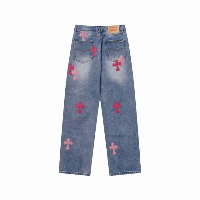 High version Chrome Hearts Miami limited edition pink cross leather label washe