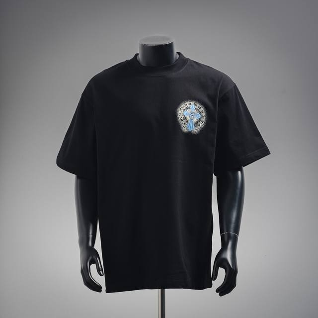 Chrome Hearte Ch 25Ss blue cross overlapping horseshoe short-sleeved T-shirt lig