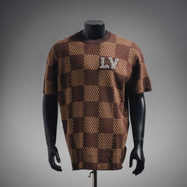 Louis Vuitton Lv 25Ss New Pharrell chessboard short sleeves Chessboard woolen sh