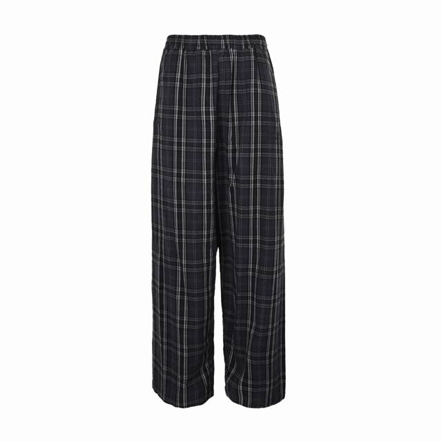Balenciaga 25Ss Plaid Flannel Trousers Classic plaid elements, retro and fashion