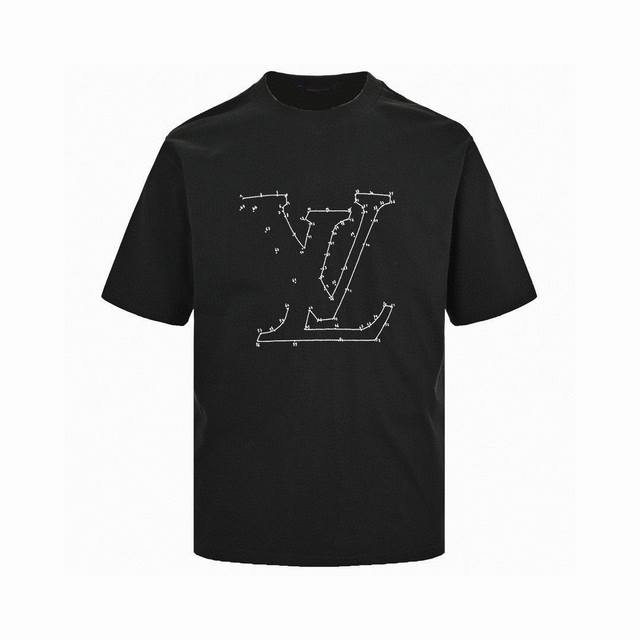 Louis Vuitton New summer star letter embroidery round neck short-sleeved T-shirt