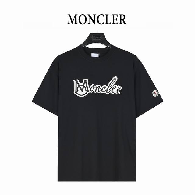 Moncler 25Ss Letter Logo Embroidered Short Sleeve T-shirt Made of 60-count doubl