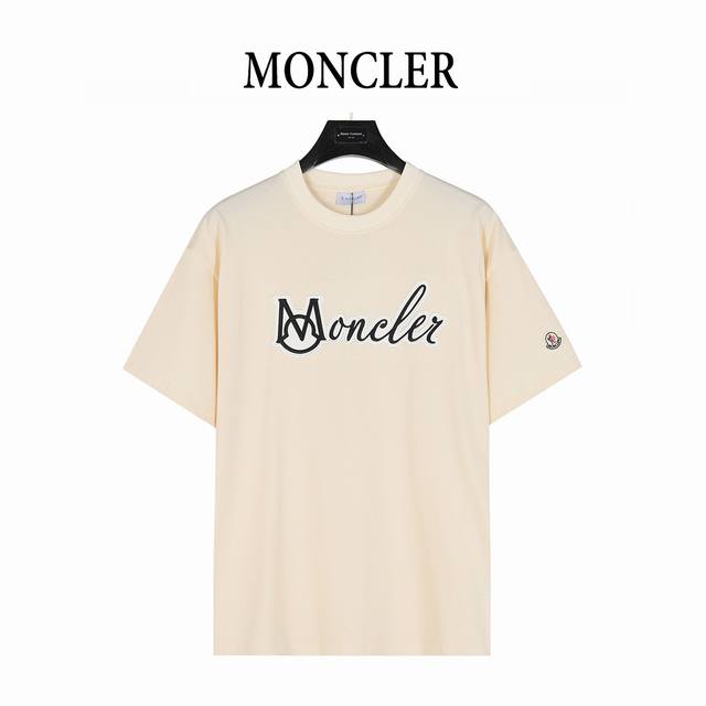 Moncler 25Ss Letter Logo Embroidered Short Sleeve T-shirt Made of 60-count doubl