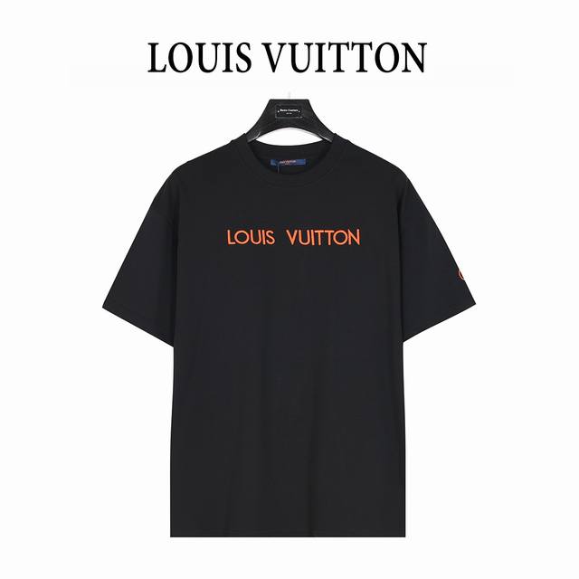 Louis Vuitton 25Ss red letter embroidered Logo short-sleeved T-shirt The fabric