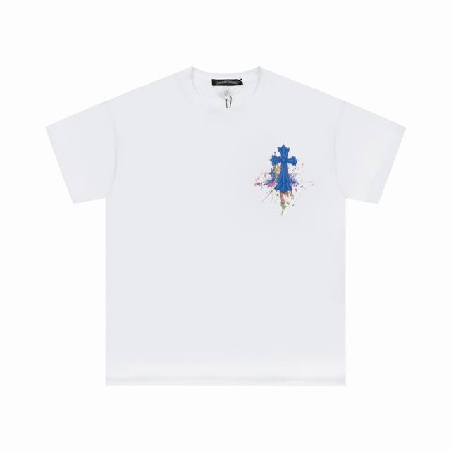 High version Chrome Hearts graffiti horseshoe cross print short sleeves! The fa