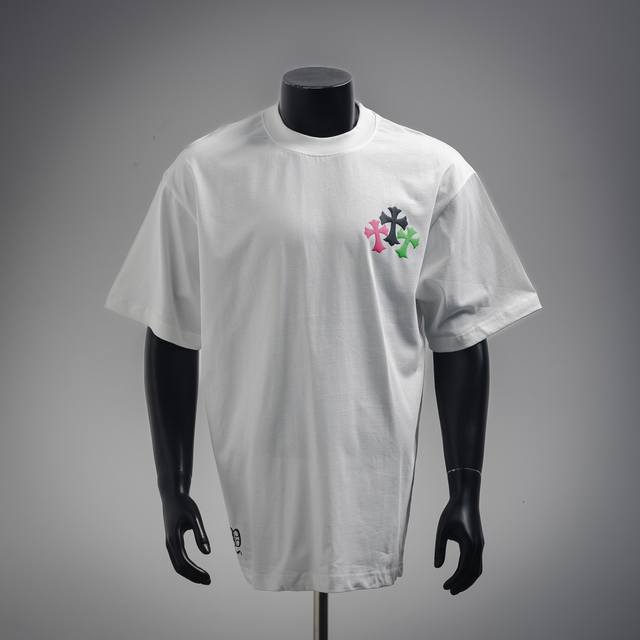 Chrome Hearts Ch Colorful Cross Short Sleeve T-shirt The fabric is made of heavy
