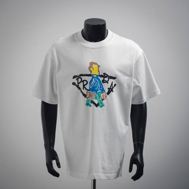 Prada 25Ss short-sleeved T-shirt with a handbag Made of top-grade 280g custom do