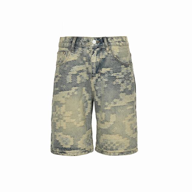 Louis Vuitton 25Ss cashew flower tie-dyed denim shorts Seasonal Monogram print C