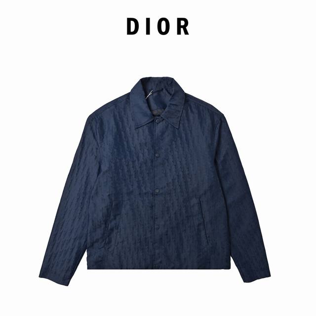 Dior 25Ss New all-over lapel jacket Crafted in navy cotton twill, the classic si