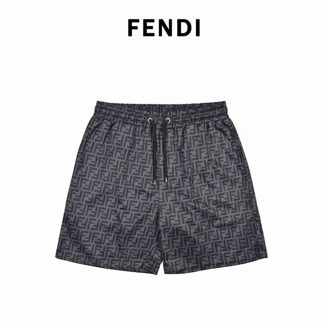 Fendi 25Ss double F full-print jacquard beach shorts Imported high-count and hig