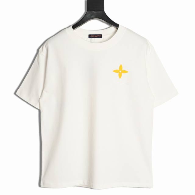 Louis Vuitton Lv 25Ss Yellow Cross Short Sleeve T-shirt The fabric is made of cu