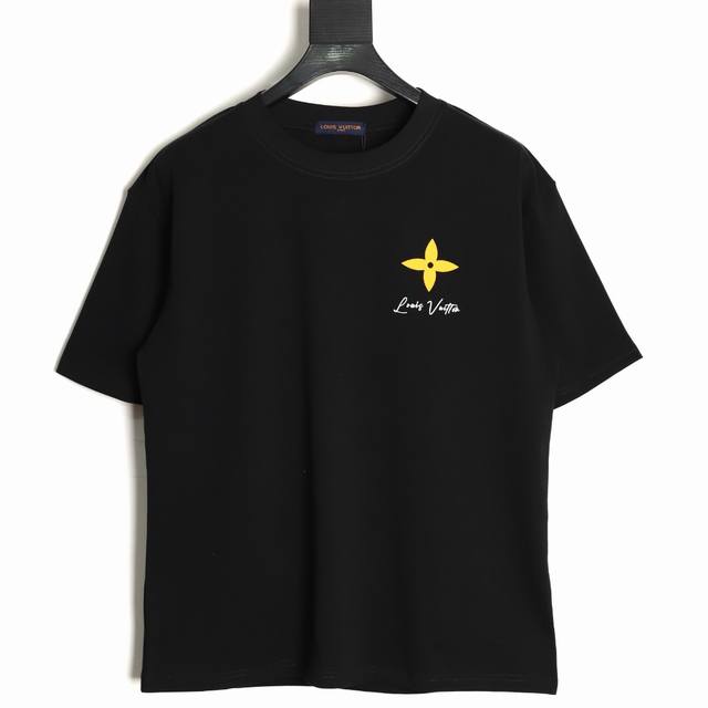 Louis Vuitton Lv 25Ss Yellow Cross Short Sleeve T-shirt The fabric is made of cu