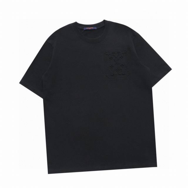 Louis Vuitton New summer style chest embossed letter round neck short-sleeved T-