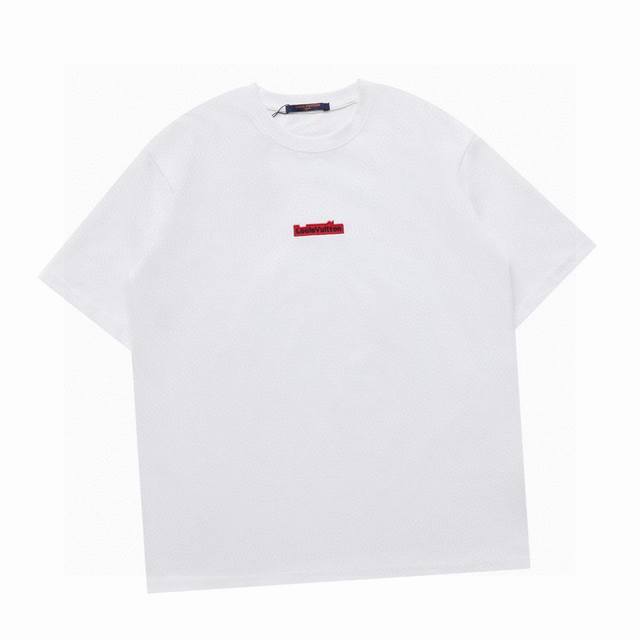 Louis Vuitton New summer red small logo embroidered round neck short-sleeved T-s