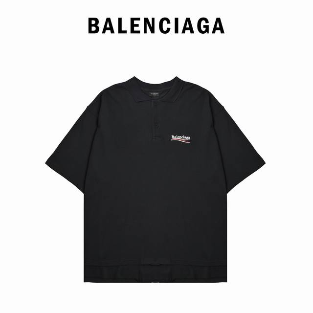 Balenciaga Paris Balenciaga new Coke Wave Polo shirt short sleeves The classic b