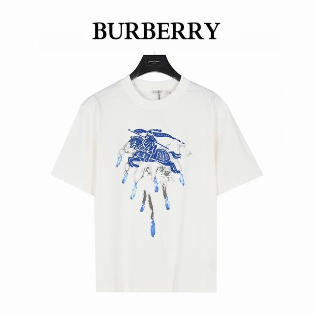 Burberry 25Ss Warhorse Toothbrush Embroidery and Ink Splash Print Short Sleeve T