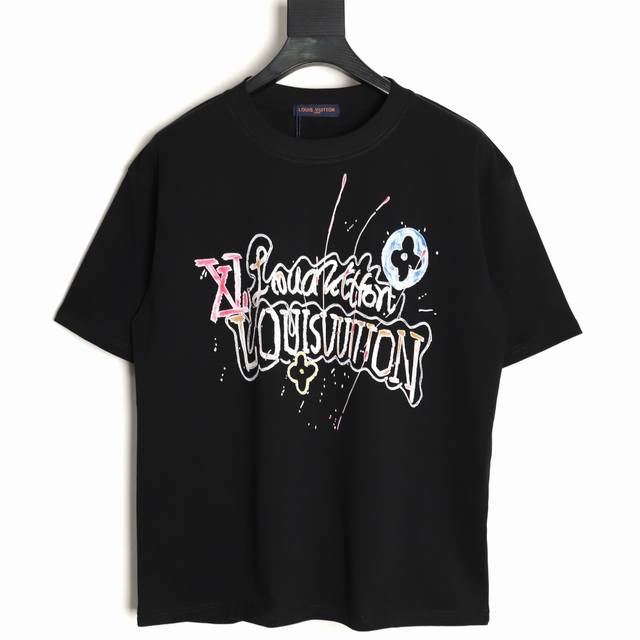 Louis Vuitton Lv 25Ss painted letter short-sleeved T-shirt The fabric is made of