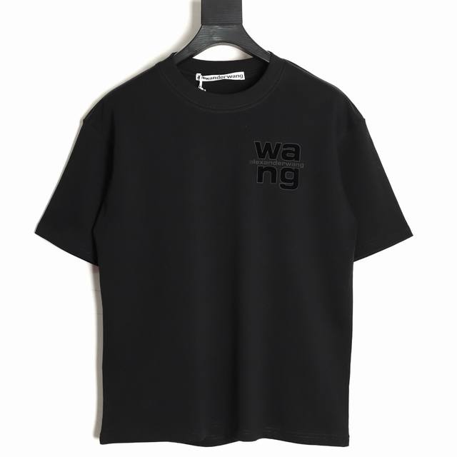 Alexander Wang 25Ss flocked letter short-sleeved T-shirt The fabric is made of c